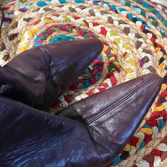 Patrick Cox Eggplant Purple Soft Leather Knee-High Boots - Picture 7 of 10